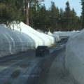 Snow berms along HWY 4 after recent storms in Calaveras County