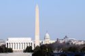 Washington and Lincoln memorials, and Capitol Dome