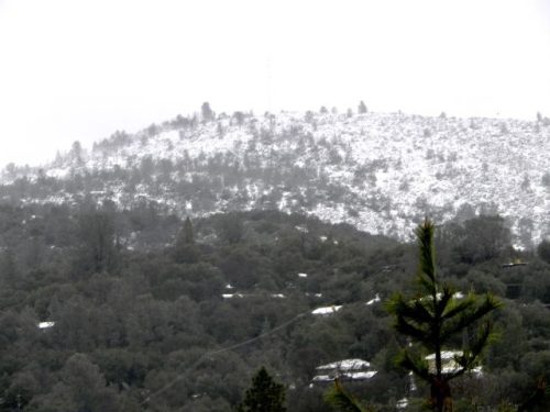 Snow Is Visible From Downtown Sonora