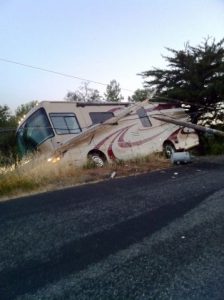 Motorhome Crashed Into Pole