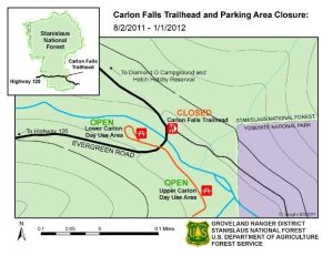 Carlon Falls Trailhead Temporarily Closed