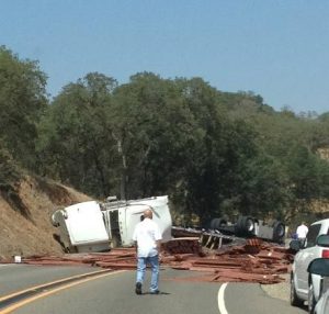 Semi Truck Flipped Over