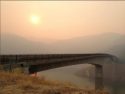 Parrotts Ferry Bridge In Smoke