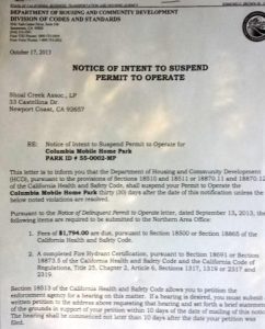 Mobile Home Park May Be Forced To Close
