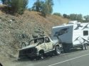 Highway 4 vehicle and vegetation fire Photo taken by: Mark Anderson