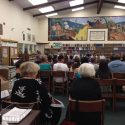 Crowd at Sonora High School District Board of Trustees meeting