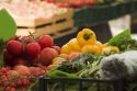 Vegetable stall on farmers market, shallow depth-of-field.
