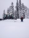 Snowcat grooming the mountain