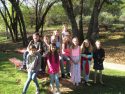 Curtis Creek 4th-8th grade choir members, preparing to practice a song for the celebration.