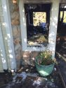 Front of burned Union Hill Inn Hall