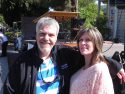 Parade Announcers Big Joe and Bridgette