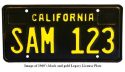 Image of 1960’s black and gold Legacy License Plate