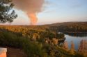 Sunset Big Creek Fire over Pine Mountain Lake