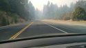 Smokey skies over Highway 4 near Arnold