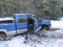 Stolen truck stuck on dirt road in Groveland