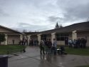 Students head to class following lockdown