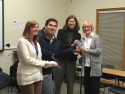 FNL Mentoring Coordinator Lauren Robinson, FNL Mentor Fidel Avila, CCOE Youth Development Director Kathryn Eustis, and Lozano Smith Foundation presenter Anne Collins with the Mentoring Program Award