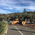 Logging Truck Overturned on Mono Way