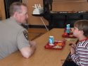 Lt. Scott Clamp and Jamestown Elementary student