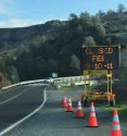 Lake Tulloch Bridge Closure Sign, Feb 9-11, 2016 on Obyrnes Ferry Rd