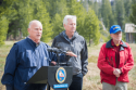 Gov. Jerry Brown, at 2015 Snowpack Survey On Bare Field