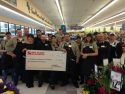 Save Mart 2016 Donation to scholarship fund: (left to right) Barbara Boyd White, CCF BOD Member & Scholarship Committee Chair, Steve Saippa, Assistant Store Manager, Chris Moore, Bakery/Deli Manager and Miguel Torres, Center Store Manager