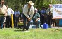 Assemblymember Frank Bigelow competes at the Capitol Frog Jump in Sacramento