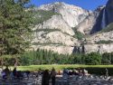 Media stage at Yosemite where President Obama is set to address the crowd
