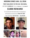 Missing person flyer fo Troy Galloway