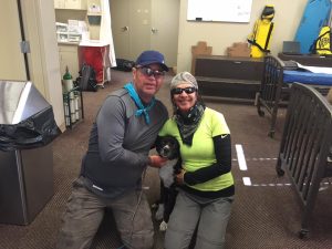 Hikers found (left to right) Mark Smallwood, Lulu and Donna Hallberg