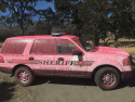 Mariposa Sheriff's Office Vehicle Covered With Fire Retardant At Hunter Fire