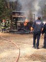 RV and shed fire in Columbia