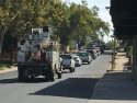 Traffic backup on S Washington St., at shortly before 2 p.m. due to power pole incident Oct. 10, 2016