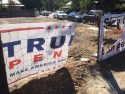 Vandalized campaign sign, October 2016