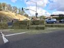 Hay spill on Tuolumne Road at Mono Way intersection
