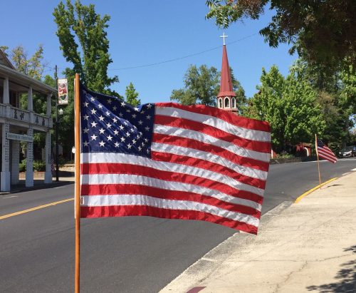 US Flag In Downtown Sonora