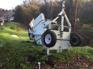 Vehicle Accident Takes Out Caltrans Message Board