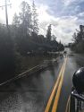 Parrotts Ferry Road near Sawmill Flat Road in Columbia across the street from Day-O Espresso, where water is flooding across both lanes, Feb. 21,2017.