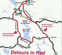 Hwy 120/James E Roberts Bridge Detours
