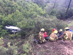 Daring Rescue After Car Plummets Over Cliff