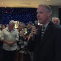Casino General Manager Aaron Moss greets customers