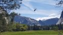 Yosemite National Park Rangers, assisted by a California Highway Patrol helicopter from Fresno, California, depart from Ahwahnee Meadow in Yosemite Valley searching for missing park visitor US Navy Member Alexander Sevier. Park rangers, search dogs, and the helicopter are searching trails in and above Yosemite Valley trying to locate the hiker.