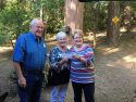 (Left to Right) Dick Mannini of the Black Hat Foundation presents a check to Habitat for Humanity of Tuolumne County's incoming chairwoman Joanne McDonald and outgoing president Margaret McCreary
