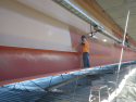 Highway 120 James E Roberts Bridge painting operations, July 2017, during renovations ongoing through November 2017