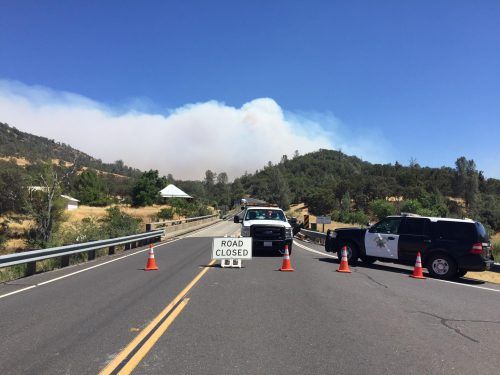 Southbound Hwy 49 closed at Highway 132 due to Detwiler Fire, Sonora CHP