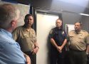 US Congressman Tom McClintock visits with-Mariposa Sheriff Doug Binnewies and other Detwiler Fire cooperating agencies