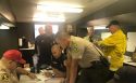 US Congressman Tom McClintock visits with-Mariposa Sheriff Doug Binnewies other Detwiler Fire cooperating agencies, July, 22, 2017