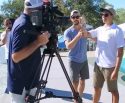 ESPN crew and producer Brian Rivera interview 2017 winning Frog Jump jockey Justin Fasano and Kermit