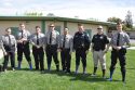 Sgt. Michael Pershall with colleagues in cool socks