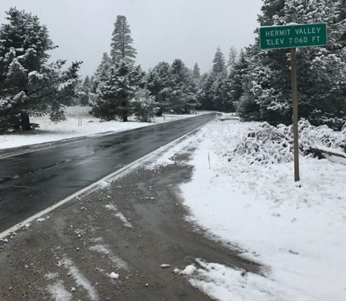 Snow along Ebbetts Pass HWY4 (File Photo)